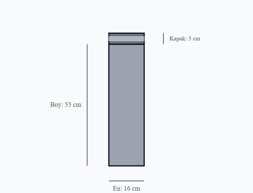 16x55+5 Cepsiz Gri Kargo Poşeti