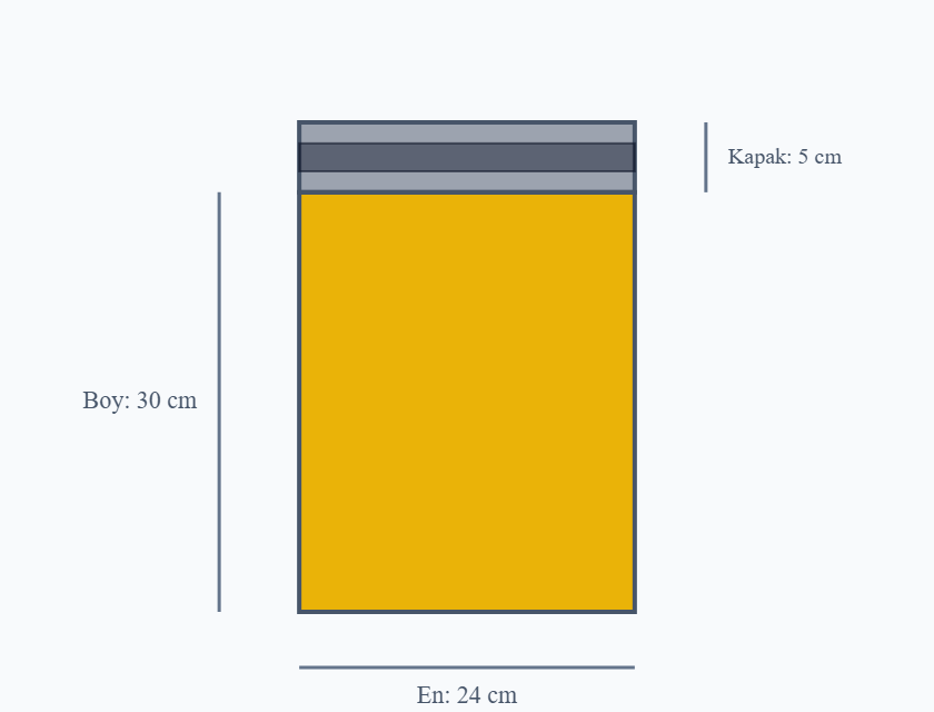 24x30+5 Cepsiz Sarı-Gri Kargo Poşeti