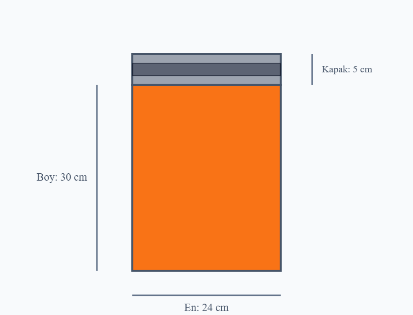 24x30+5 Cepsiz Turuncu-Gri Kargo Poşeti