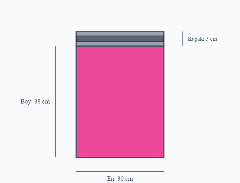30x38+5 Cepsiz Pembe-Gri Kargo Poşeti